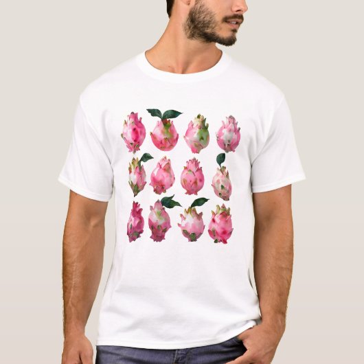 T-shirt Aquarelle Tropicale Pitaya (Devant)