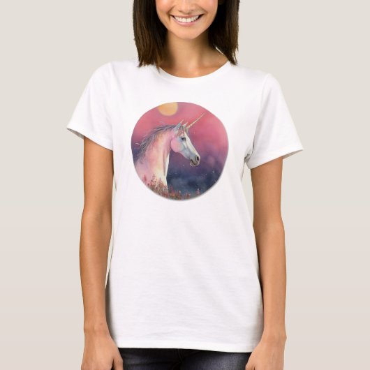 T-shirt Aquarelle Unicorne (Devant)