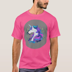 T-shirt Aquarelle Unicorne Magique Unicornes Gris Magie Fa