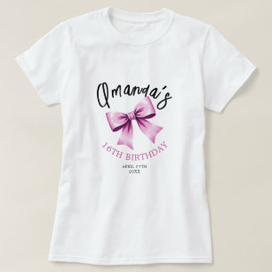 T-shirt Aquarelle Vaches roses Coquette Sweet 16 Anniversa