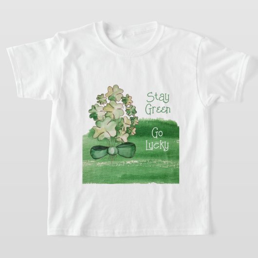 T-shirt Aquarelle verte Shamrock (Poser)