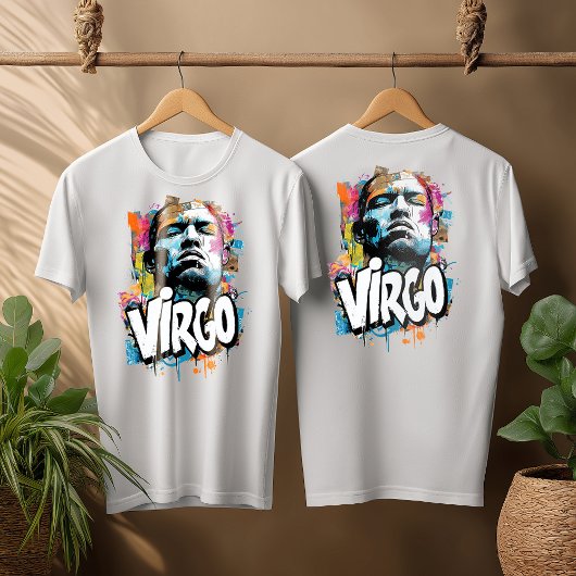 T-shirt Aquarelle Virgo Graffiti Airbrush Zodiac Design