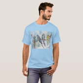 T-shirt Aquarelle Whimsical Budgie Mans T Chemise (Devant entier)