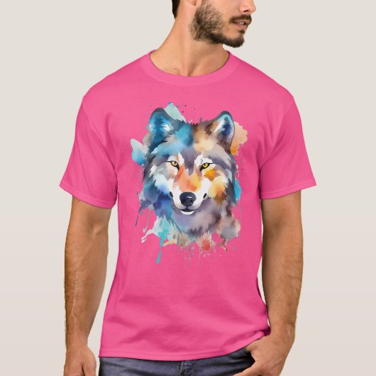 T-shirt Aquarelle Wolf (Devant)