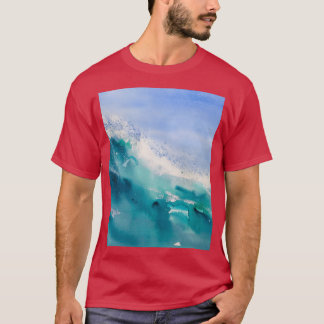 T-shirt Aquarelles peinture des vagues océaniques Graphism