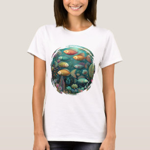 T-shirt Aquarium Fantastique Poissons Fantaisistes pour Fe