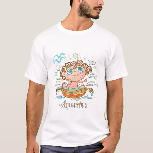 T-shirt Aquarius Cartoon Baby (Devant)