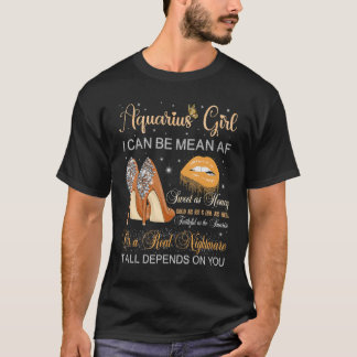 T-shirt Aquarius Girl Anniversaire Horoscope Zodiac Annive