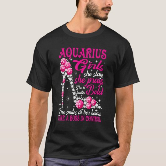 T-shirt Aquarius Girl Like a Boss in Control chaussures en (Devant)
