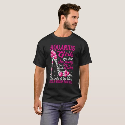 T-shirt Aquarius Girl Like a Boss in Control chaussures en (Devant entier)
