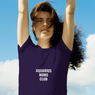 T-shirt Aquarius moms club bleu typographie moderne