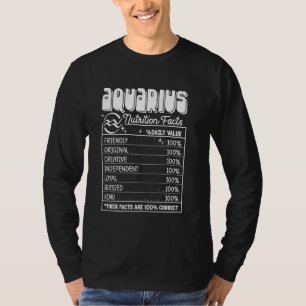 T-shirt Aquarius Nutrition Facts Zodiac Anniversaire Amusa