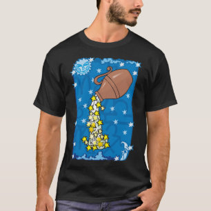 T-shirt Aquarius Vase déversant des étoiles d'eau dans le
