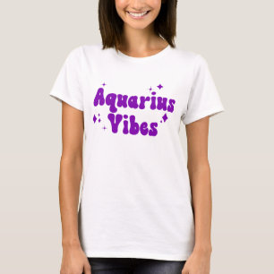 T-shirt Aquarius Vibes Astrologie Zodiaque Étoiles violett
