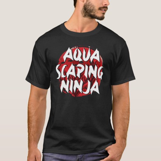 T-shirt Aquascapage Ninja Aquarium Poisson Pêche de réserv (Devant)