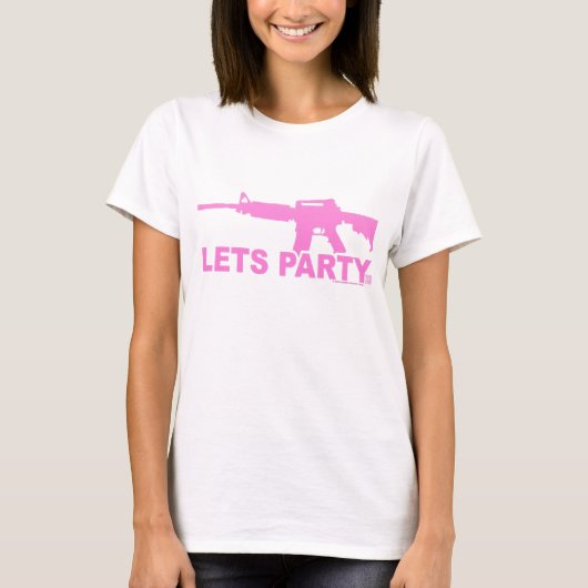 T-shirt AR15 rose laisse la partie (Devant)