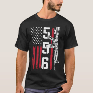 T-shirt Ar 15 American Flag Amendement 556