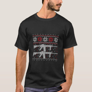 T-shirt Ar 15 Style Rifle Ugly Christmas 2E Amendement Gif