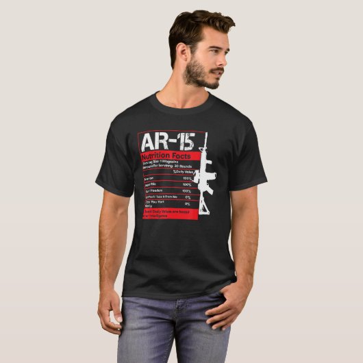 T-shirt AR-15 Valeur nutritive Fusil Fusil Funny Gun Guy D (Devant entier)