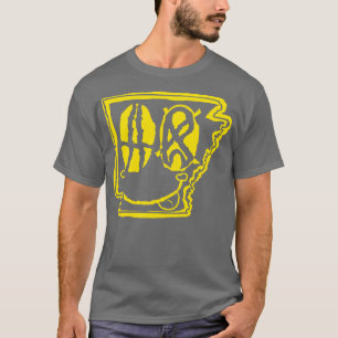 T-shirt AR Eyes Arkansas Grunge Souriant visage Jaune
