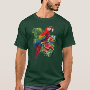 T-shirt Ara rouge floral tropical