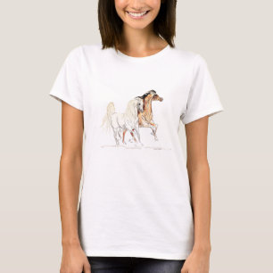 T-shirt Arabe de chevaux - "deux amis TU "