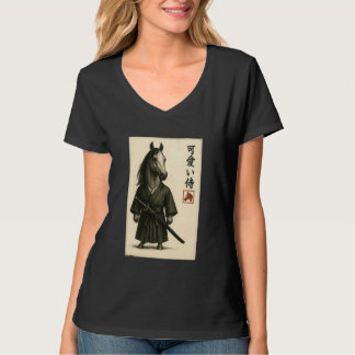 T-shirt Arabian Horse Samurai Ink Art Sumi-e Style Novelty