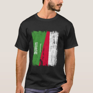 T-shirt Arabie Saoudite Pologne Semi-drapeau Arabie Saoudi
