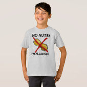 T-shirt Arachide AUCUNS écrous je suis allergique (Devant entier)