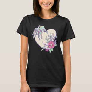 T-shirt Araignée De Tarantula Mignonne Avec Coeur Et Fleur