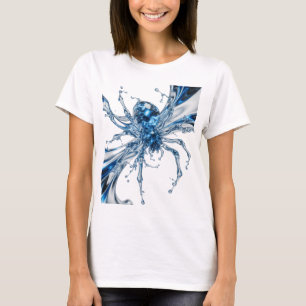 T-shirt Araignée d'eau argentée attrayante Design personna