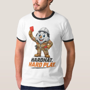 T-shirt Arbitre de football à casque de chantier
