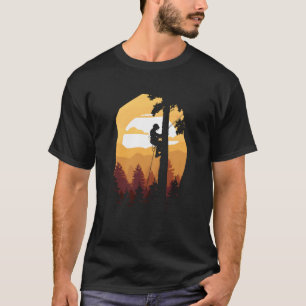 T-shirt Arboriste grimpeur Arboriste rétro Sunset Tree