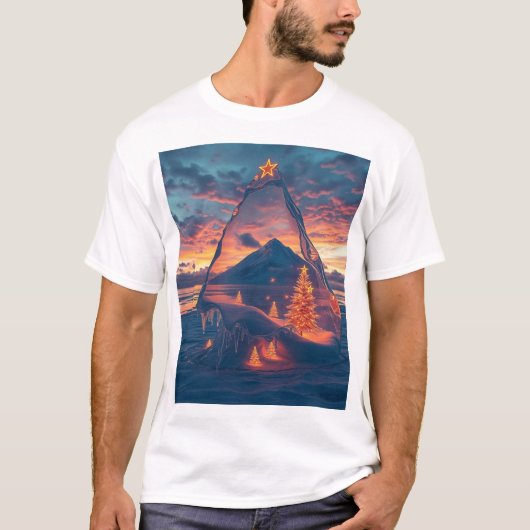 T-shirt Arbre à cristaux de Noël (Devant)