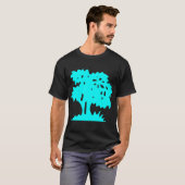 T-shirt Arbre à dessin - Cyan (Devant entier)