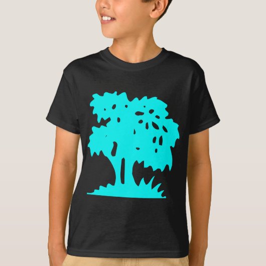 T-shirt Arbre à dessin - Cyan (Devant)