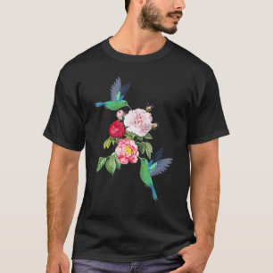 T-shirt Arbre à fleurs de colibri Graphic Oiseau drôle