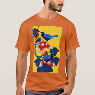T-shirt Arbre à fleurs d'oiseaux d'art japonais Sakura Fle