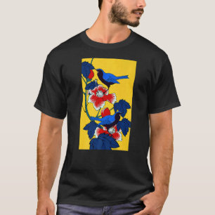 T-shirt Arbre à fleurs d'oiseaux japonais Sakura Fleurs de