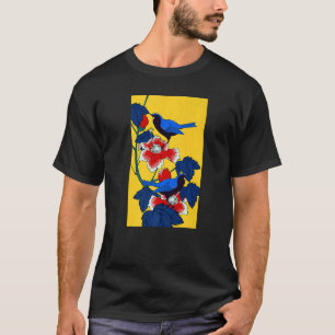 T-shirt Arbre à fleurs d'oiseaux japonais Sakura Fleurs de