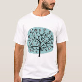 T-shirt Arbre à fleurs stylisé - bleu clair vert (Devant)