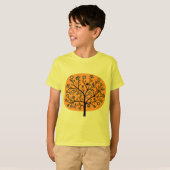 T-shirt Arbre à fleurs stylisé - Orange clair (Devant entier)
