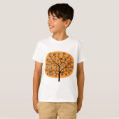 T-shirt Arbre à fleurs stylisé - Orange clair (Devant entier)