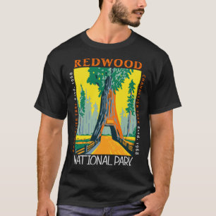 T-shirt Arbre à lustre du parc national de Redwood en détr