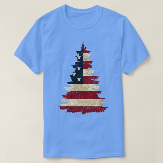 T-shirt Arbre à pin à drapeau américain (Design devant)