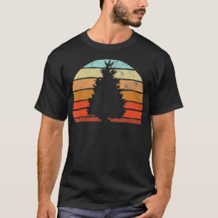 T-shirt Arbre à pin Rétro Sun Minimaliste Conception -