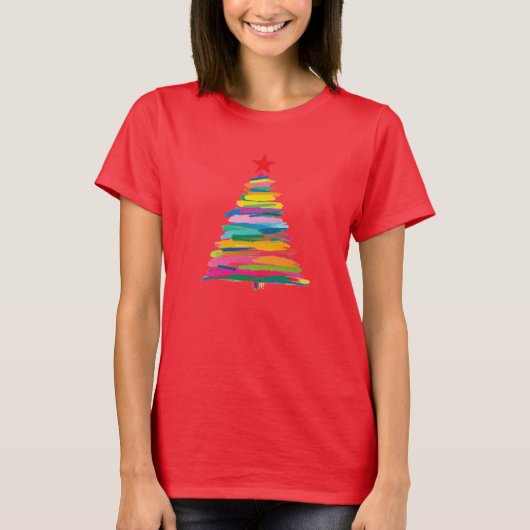 T-shirt Arbre à Pinceau Abstrait (Devant)
