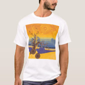 T-shirt Arbre Abstrait de Fleurs de Cerisier Zen au Couche (Devant)