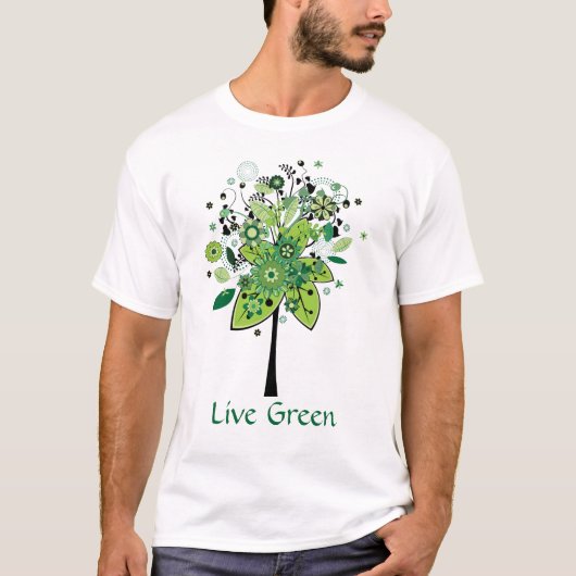 T-shirt Arbre abstrait vert (Devant)