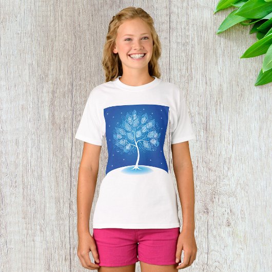 T-shirt Arbre Blanc Dans La Neige